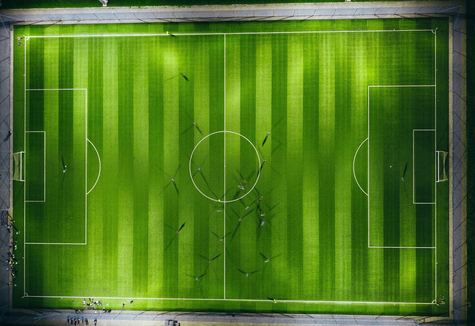 Aerial view of an African football pitch